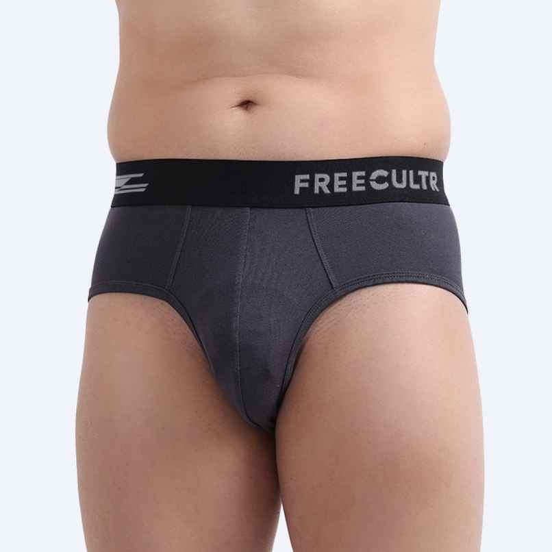 Freecultr Men's Underwear Micromodal Airsoft Brief - Pack of 1 Ash Grey - XXL