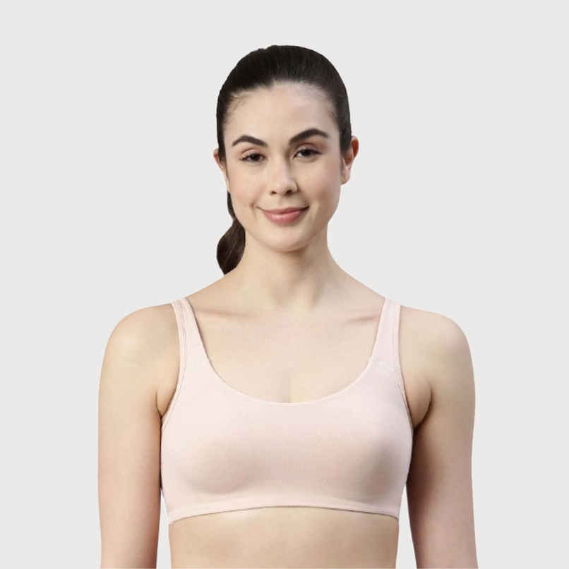 Enamor Women's SB06 Cotton Lounge Sports Bra | High Coverage | Non Padded | Wirefree | Pearl | XL Enamor Women's SB06 Cotton Lounge Sports Bra | High Coverage | Non Padded | Wirefree | Pearl | XL
