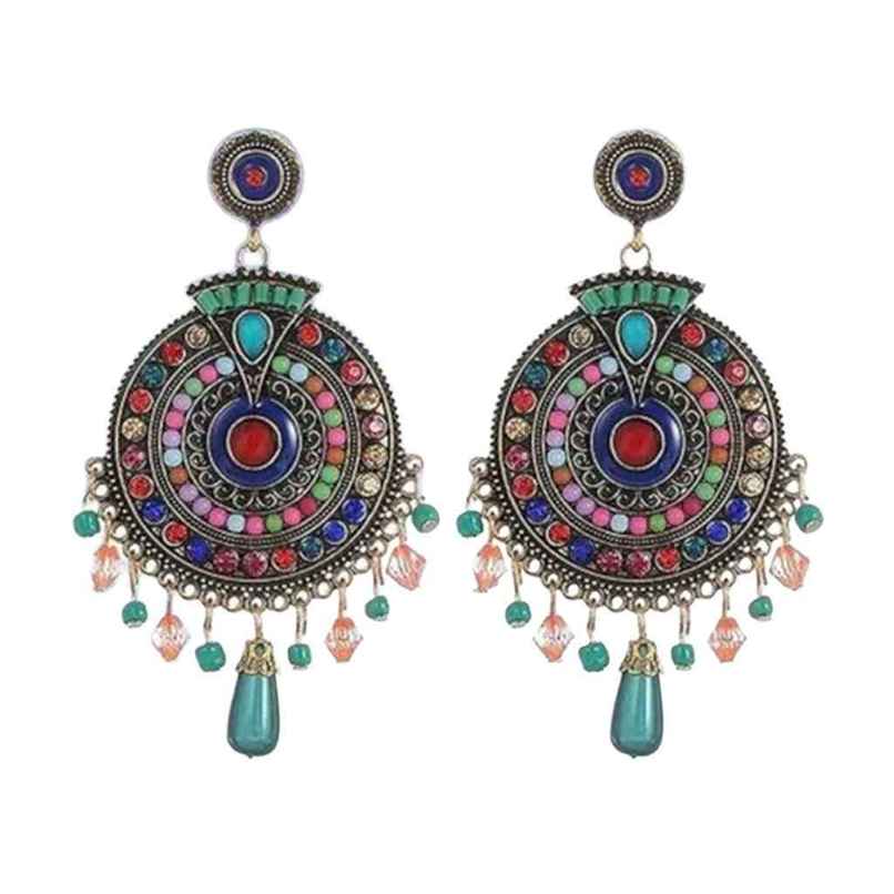 YouBella Jewellery Bohemian Multi-Color Earrings For Girls And Women YouBella Jewellery Bohemian Multi-Color Earrings For Girls And Women