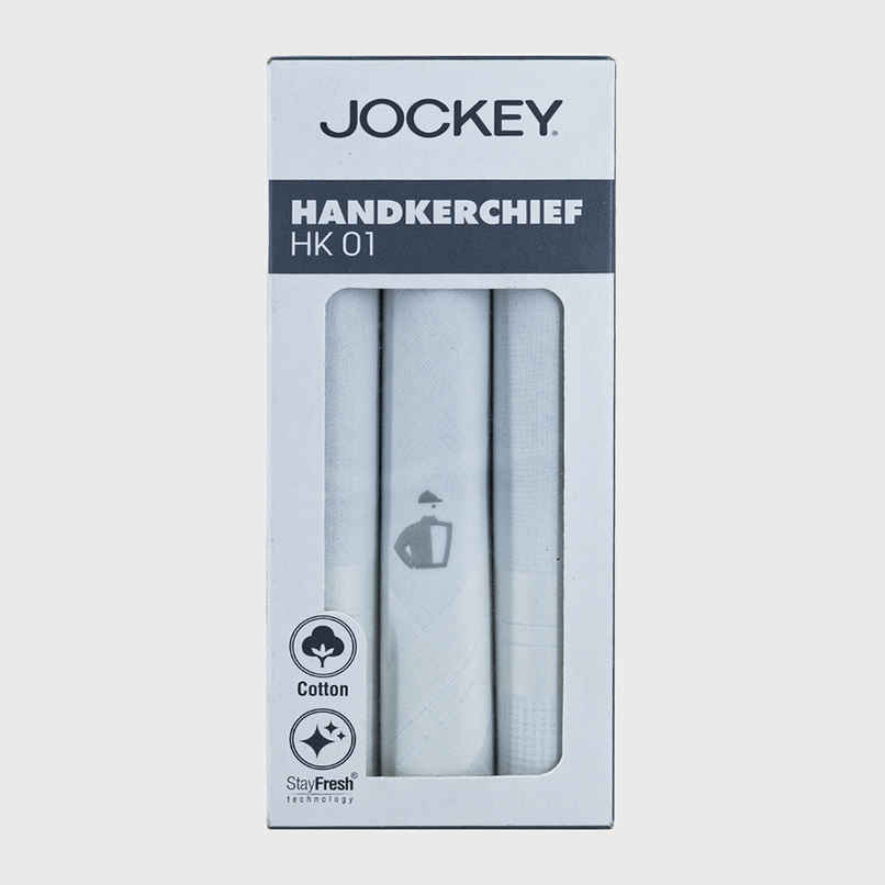 Jockey Men's Solid Cotton Handkerchief | White - Free Size