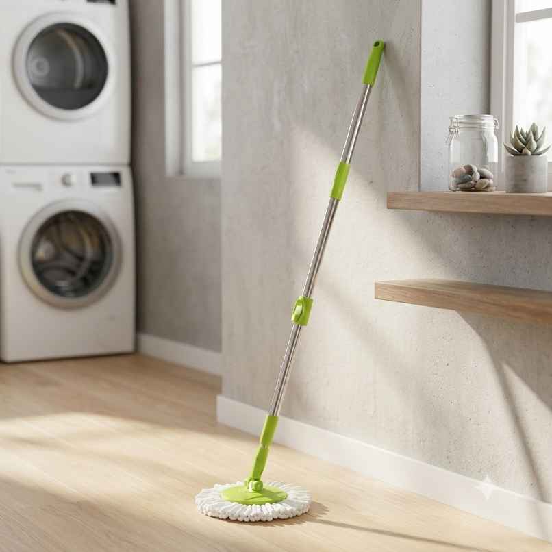 Spin Mop Head & Handle With Refill