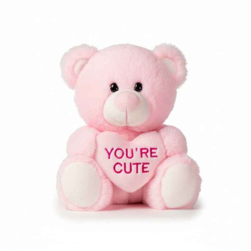 DearJoy Teddy Bear with Message on a Heart Pink 30 cm DearJoy Teddy Bear with Message on a Heart Pink 30 cm