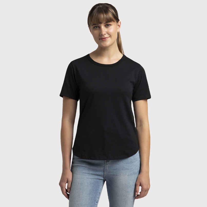Jockey Women Cotton Rich Half Sleeve T-shirt | Black - S Jockey Women Cotton Rich Half Sleeve T-shirt | Black - S