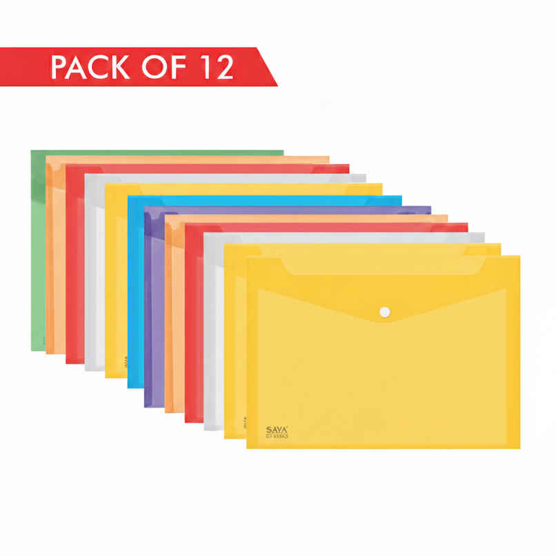 Saya Designer Clear Bag | Elegant and Durable Document Organizer with a Sleek Design | Assorted