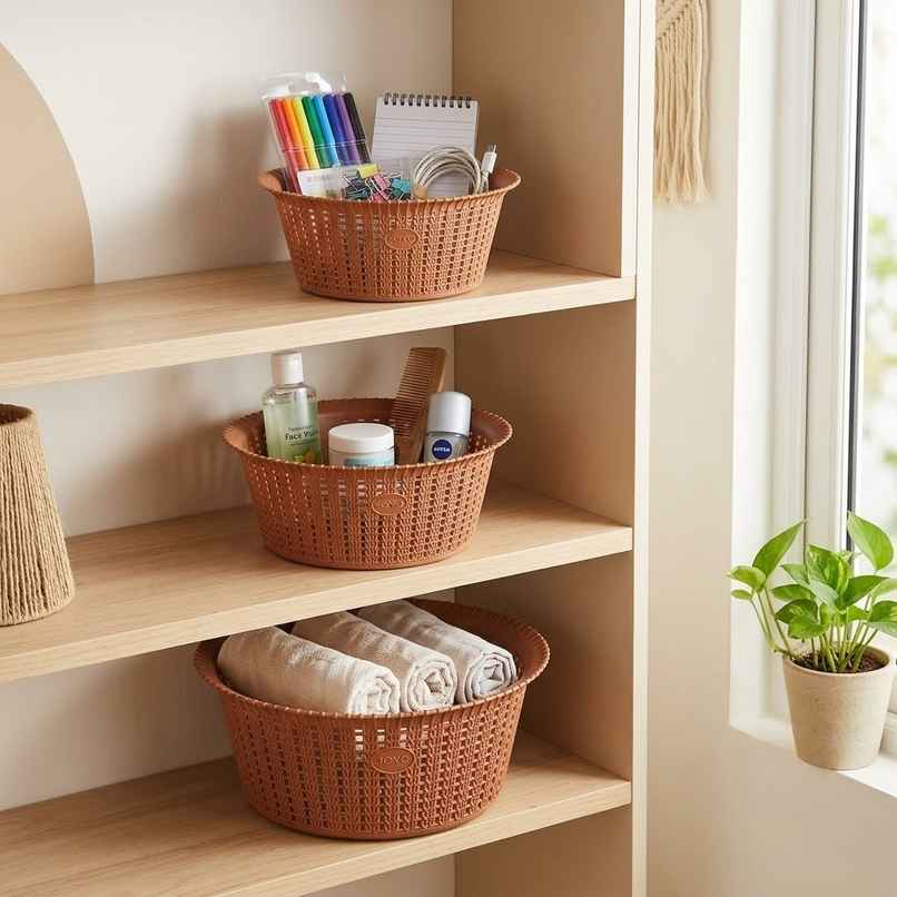 Joyo Knit Basket 1, 2, 3 (3 Pcs Set) With Jali | Assorted