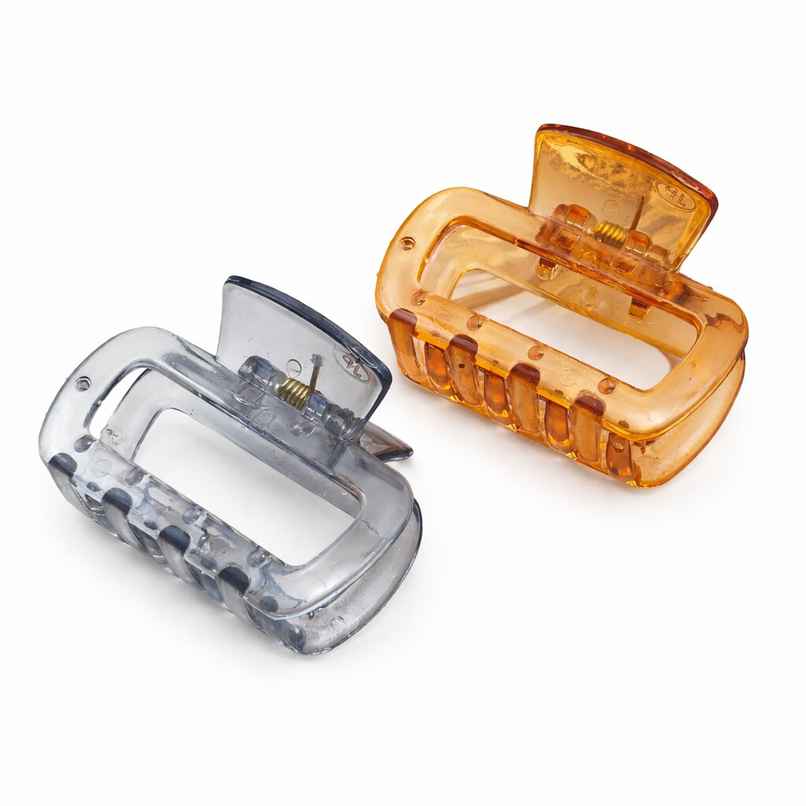 Medium Rectangular hollow Claw Clipfor Girls and Women | Black and Brown