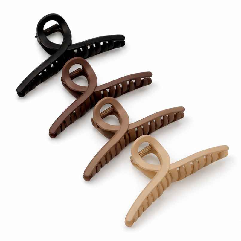 The Opal Factory Hair Accessories | Large R Matte-finished Clips | Pack of 4
