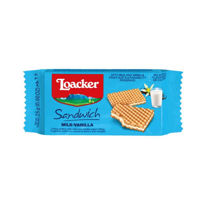 Loacker Sandwich Milk Vanilla Wafers Italy