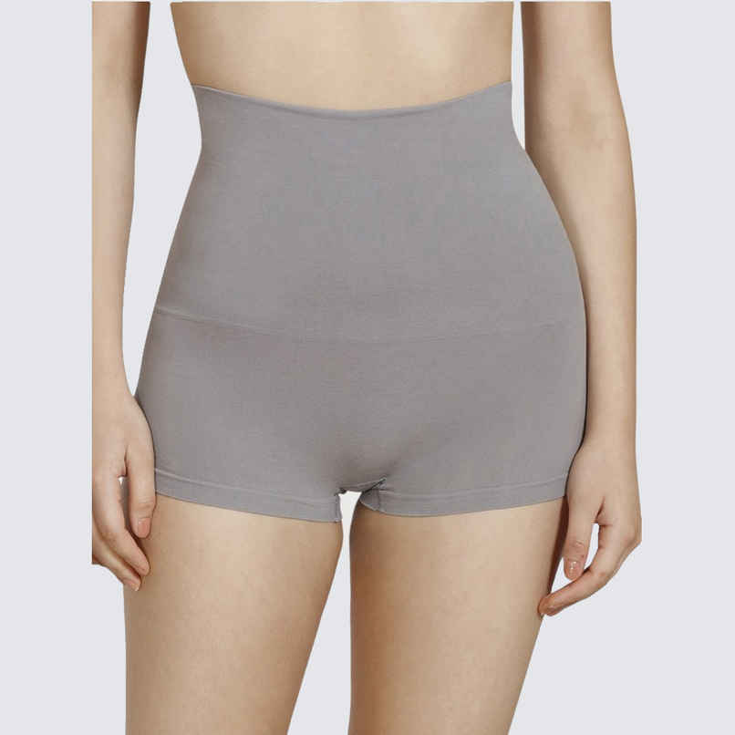 Zivame Women's Tummy Control Midwaist Boyshort | Grey - XL