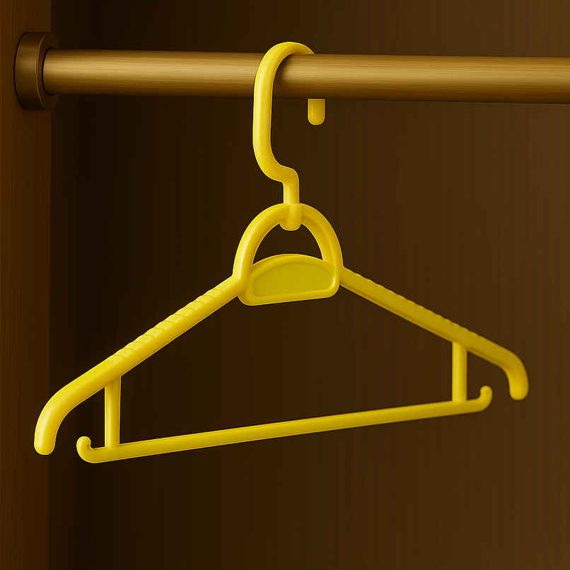 Sinco Elita Plastic Cloth Hanger Rotating Hook - Pack of 6 pcs - Yellow