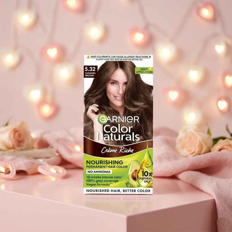 Garnier Color Naturals Long-Lasting Creme Hair Color | Caramel Brown - Shade 5.32