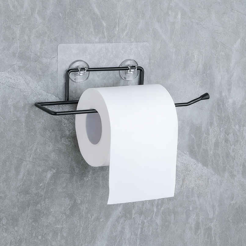 Zedak Self Adhesive Toilet Paper Holder | Metal | Black Zedak Self Adhesive Toilet Paper Holder | Metal | Black