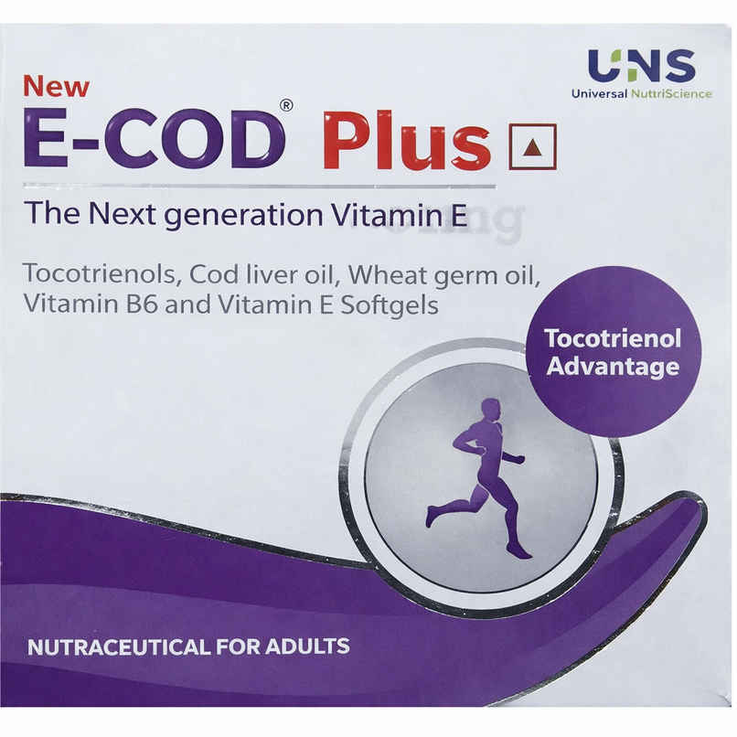 New ECOD Plus Next Generation Vitamin E Supplement Softgels for Muscle Cramps and NAFLD