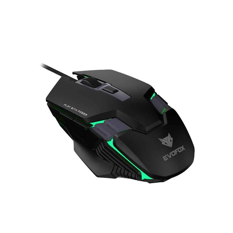 EvoFox Spectre Wired Gaming Mouse, with Upto 3600 DPI Gaming Sensor | 6 Buttons Design | 1.5m Braided Cable - Black EvoFox Spectre Wired Gaming Mouse, with Upto 3600 DPI Gaming Sensor | 6 Buttons Design | 1.5m Braided Cable - Black