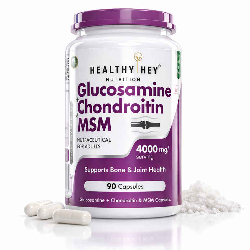 HealthyHey Nutrition Double Strength Glucosamine Chondroitin & MSM | Cartilage Support | 4000 mg