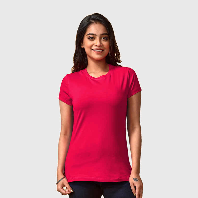 Lyra Women's T-shirt Round Neck Half Sleeve | Fuchsia - XL Lyra Women's T-shirt Round Neck Half Sleeve | Fuchsia - XL