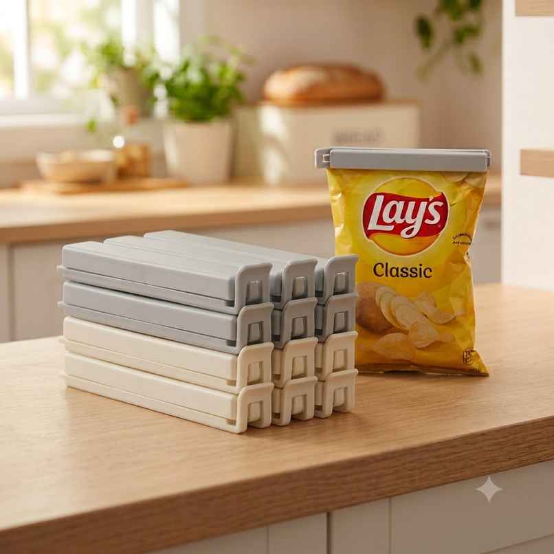 HomeStrap Pack Of 12 Plastic Clip Sealer | 6 Small, 6 Medium
