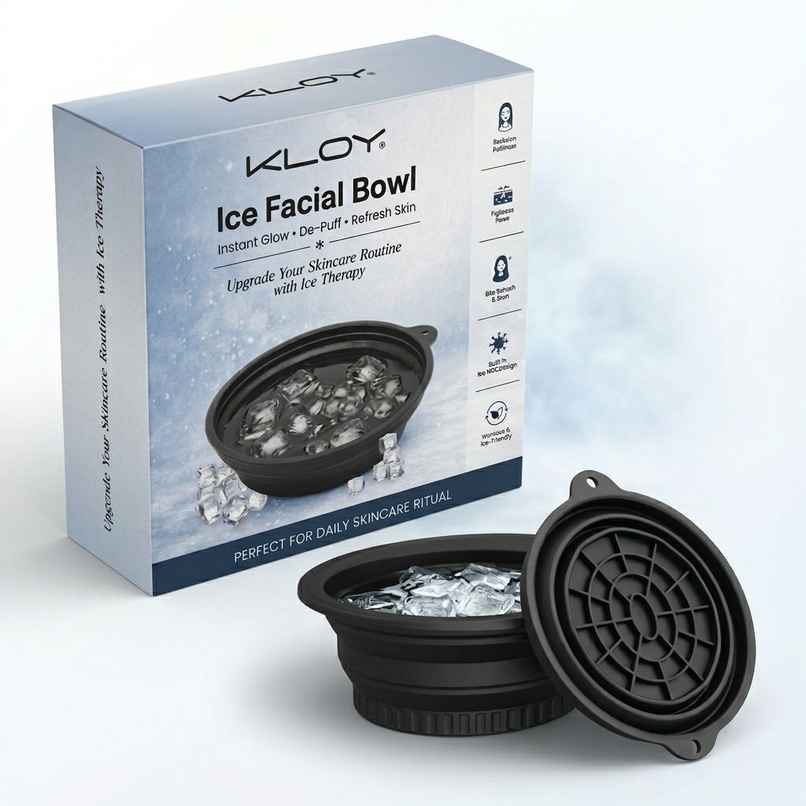 Kloy Collapsible Ice Facial Bowl for Face Cooling, Depuffing, Skin Tightening & Daily Skin Care