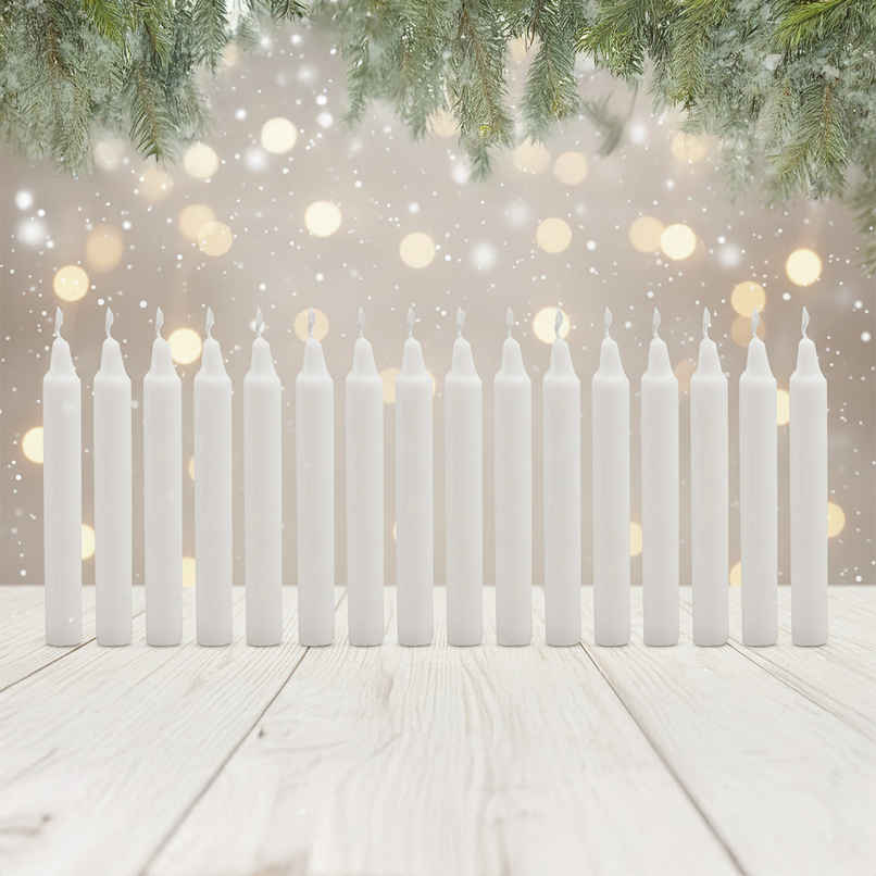 Unscented White Candles | Pack of 10 | Samsidhi