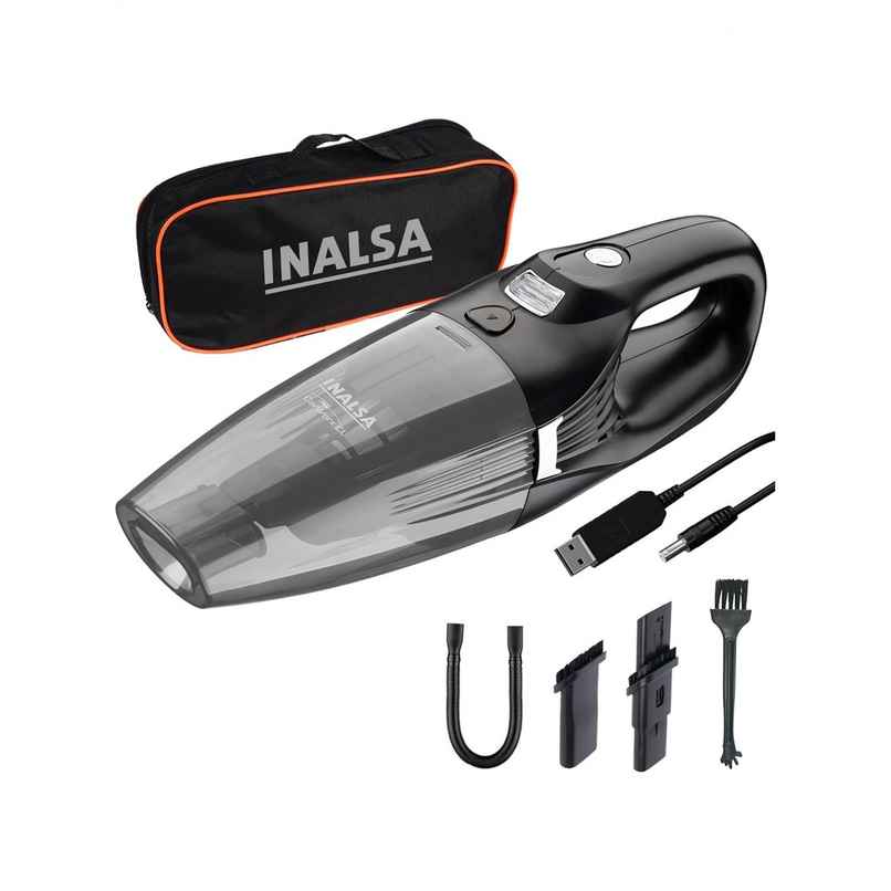 Inalsa CarWork CL 25W Cordless Vacuum Cleaner | Wet & Dry | HEPA | USB Rechargeable, Black Inalsa CarWork CL 25W Cordless Vacuum Cleaner | Wet & Dry | HEPA | USB Rechargeable, Black