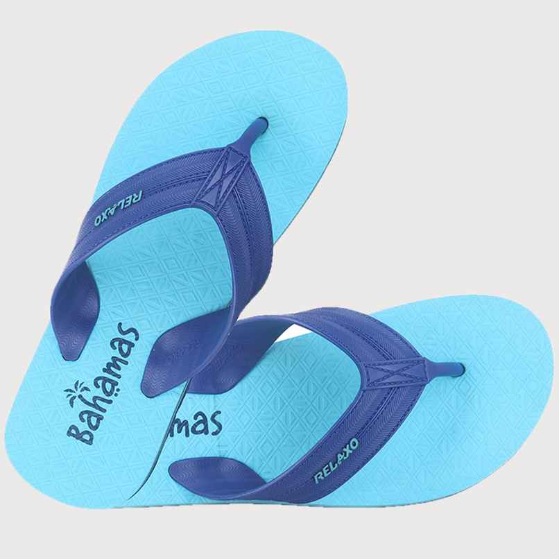 Bahamas Men's Slippers | BHG-216 | Navy & Skyblue - UK 8