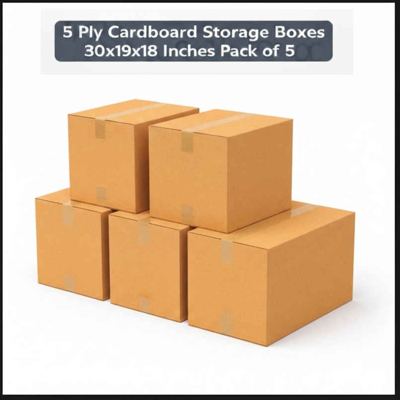 DALUCI 5 Ply Cardboard Storage Boxes 30x19x18 Inches