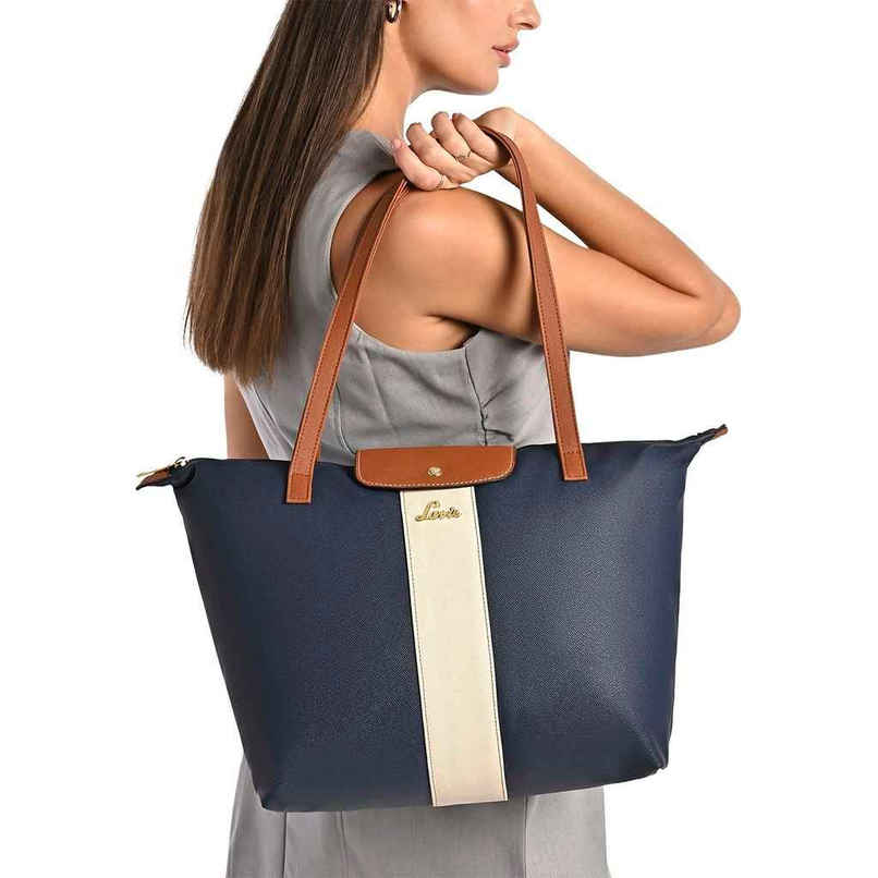 Lavie Women's Colourblock Vincy Tote Handbag | Navy Blue Lavie Women's Colourblock Vincy Tote Handbag | Navy Blue