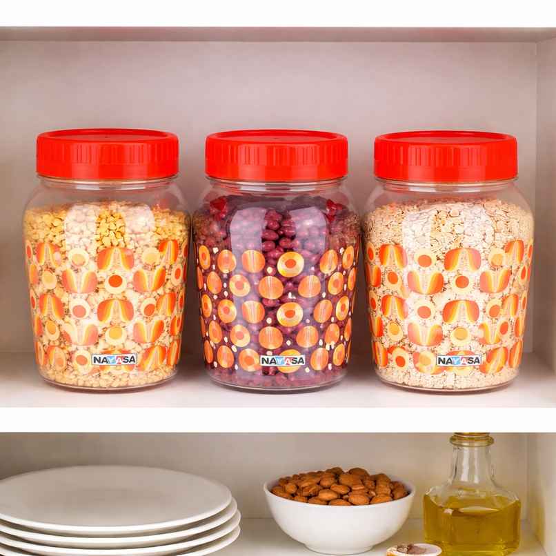 Nayasa Jenny Deluxe BPA Free Food Grade Airtight Kitchen Storage Containers | Orange - 600 ml