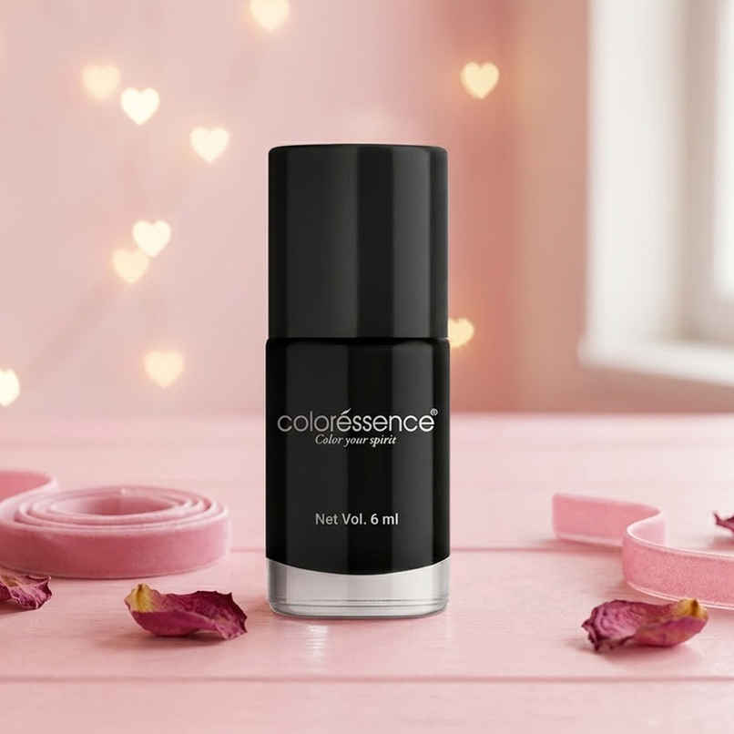 Coloressence Cute Coats Long Lasting Nail Paint, Chip Resistant, Quick Dry, 1 Swipe  | Black Velvet