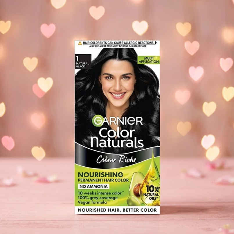 Garnier Color Naturals Long-Lasting Creme Hair Color | Natural Black - Shade 1