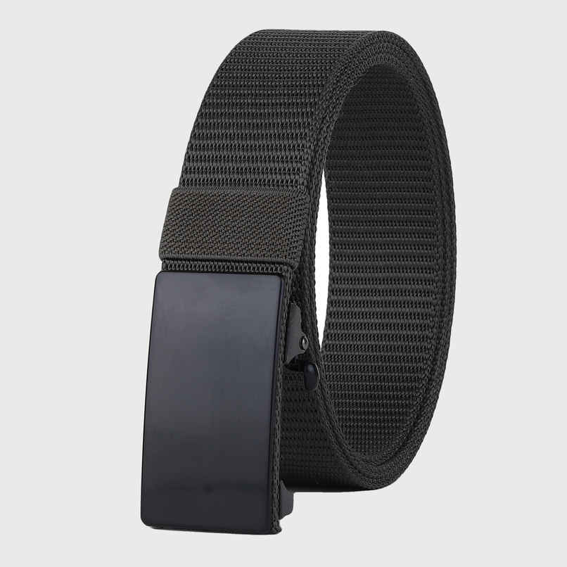 Zoro Men's Solid Woven Fabric Belt | Black - Free Size