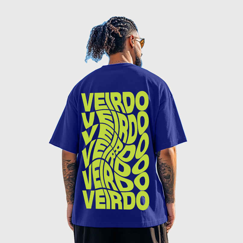 VEIRDO Men's Printed Oversized T-Shirt | UNI 100 OS VEIRDO RB | Royal Blue - XL VEIRDO Men's Printed Oversized T-Shirt | UNI 100 OS VEIRDO RB | Royal Blue - XL