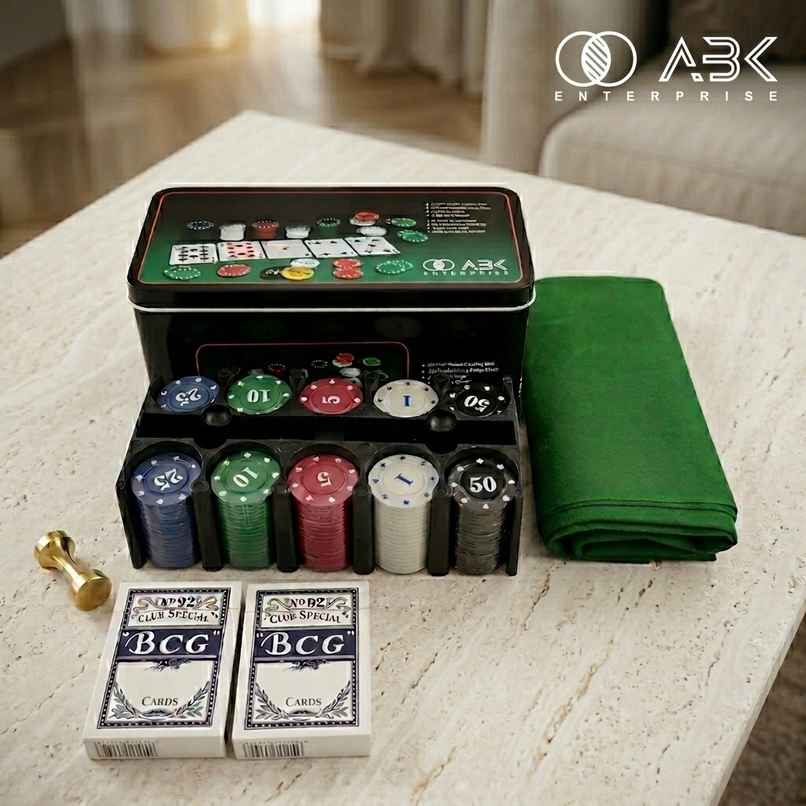 ABK Casino-Style Poker Set with 200 Chips ABK Casino-Style Poker Set with 200 Chips