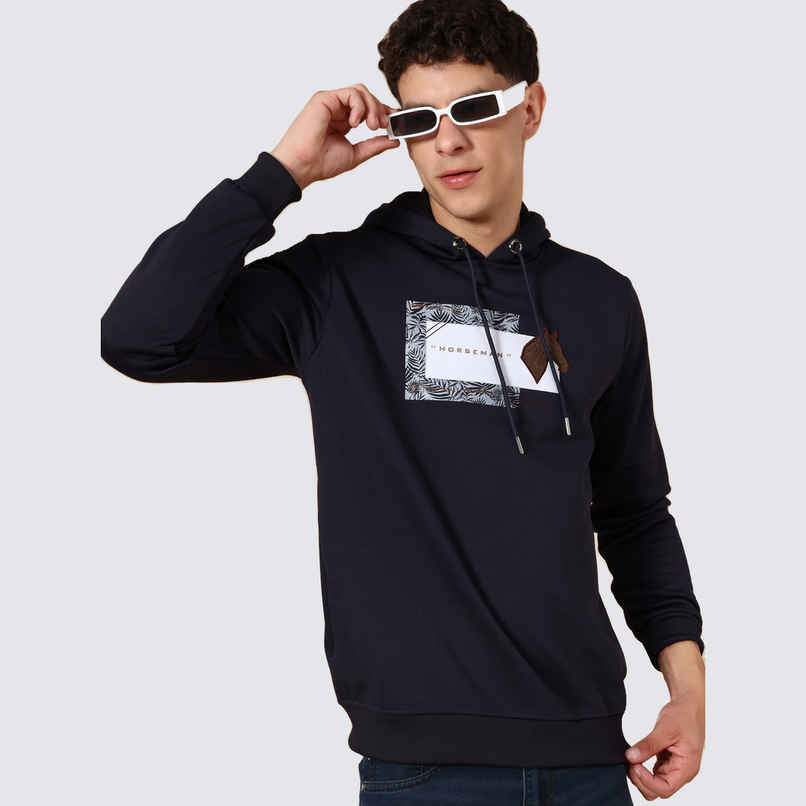 V-Mart Men's Printed Sap Polyester Hooded Neck Sweatshirt | Black - XL V-Mart Men's Printed Sap Polyester Hooded Neck Sweatshirt | Black - XL