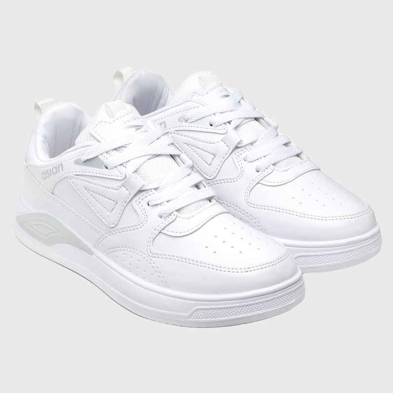 Asian Men s Moscow-01 Full White Sneakers | UK-7