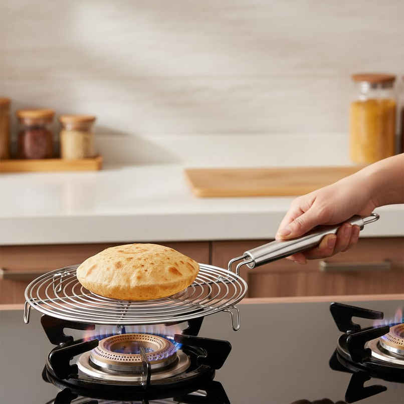 Petals Stainless Steel Barbeque/Pizza/Roti/Grill/Papad Roaster Jali Petals Stainless Steel Barbeque/Pizza/Roti/Grill/Papad Roaster Jali