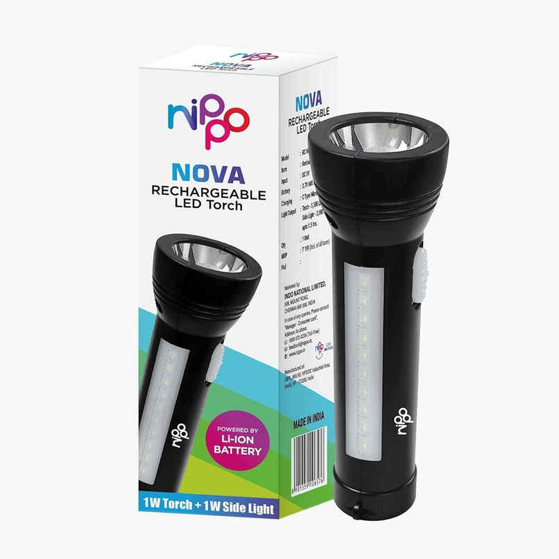 Nippo Nova Rechargeable LED Torch with Side Light