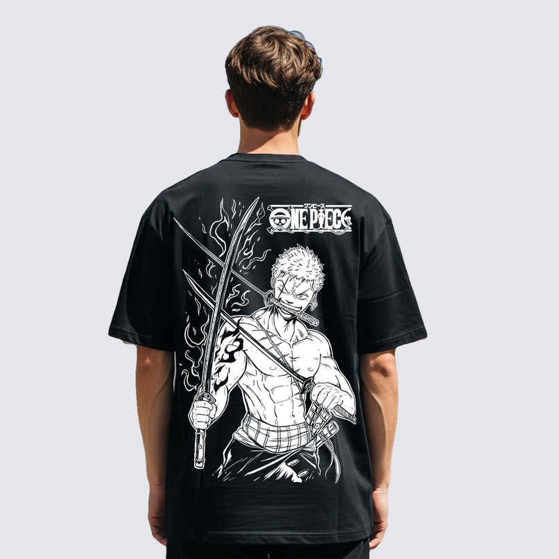 BENNY BROOKS Men's Round Neck half sleeve Oversized T-shirt |AA(ARN)BLACK137 | Black - M