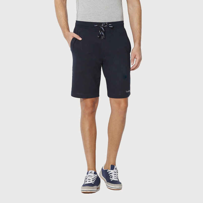 Van Heusen Athleisure Men Cotton Navy Solid Smart Tech Easy Stain Release Knit Shorts |XL Van Heusen Athleisure Men Cotton Navy Solid Smart Tech Easy Stain Release Knit Shorts |XL