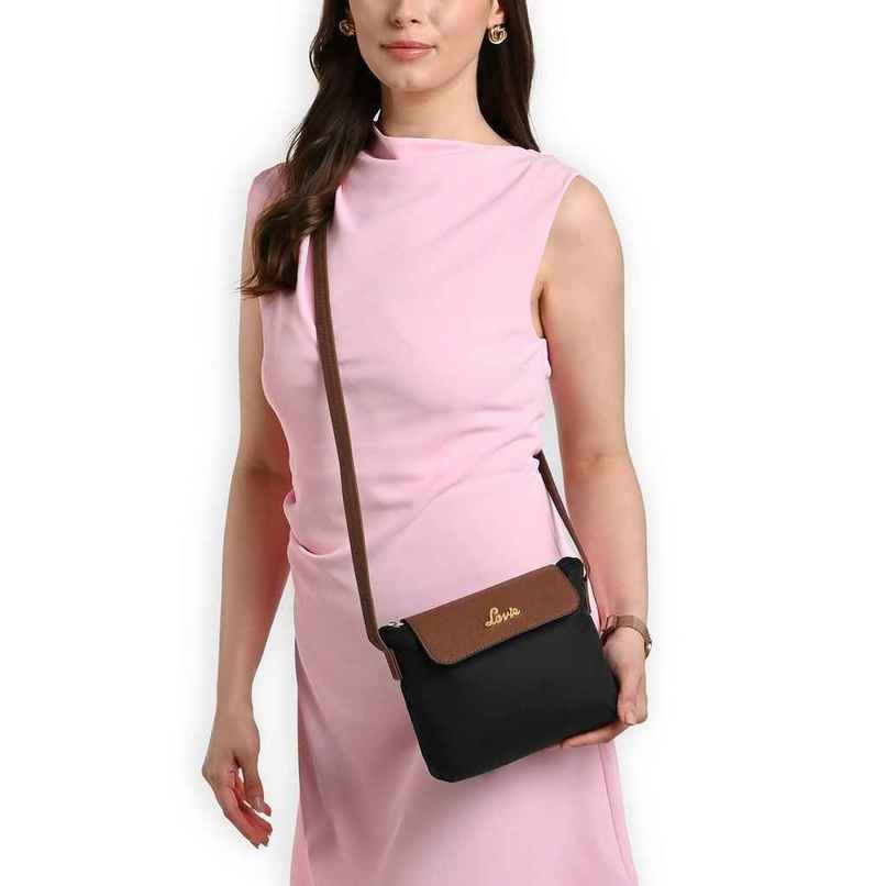 Lavie Women's Vero Flap Cross Body Sling Bag | Ladies Purse Handbag | Black Lavie Women's Vero Flap Cross Body Sling Bag | Ladies Purse Handbag | Black