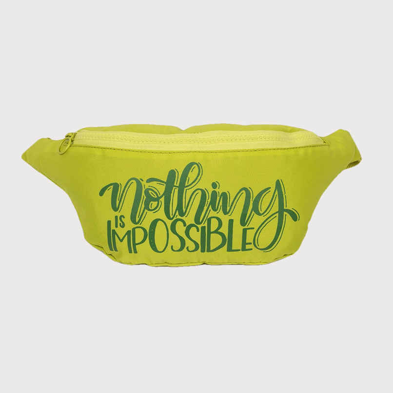 QIPS Unisex Polyester 2 L Waist Bag | Light Green - Free Size