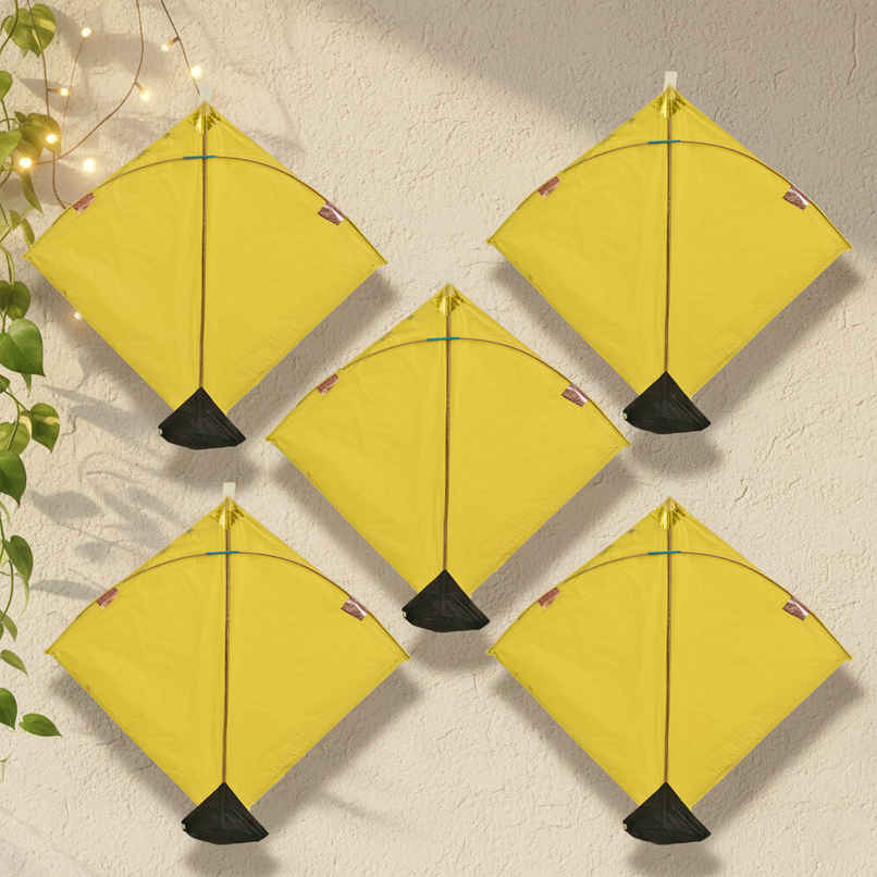 Paper Kite | Yellow | Pack of 5 | Patang | Tomuncle