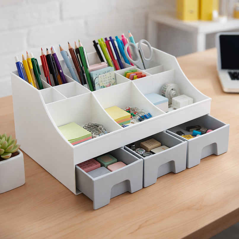 Fablue Multipurpose Desk Organizer | White Fablue Multipurpose Desk Organizer | White