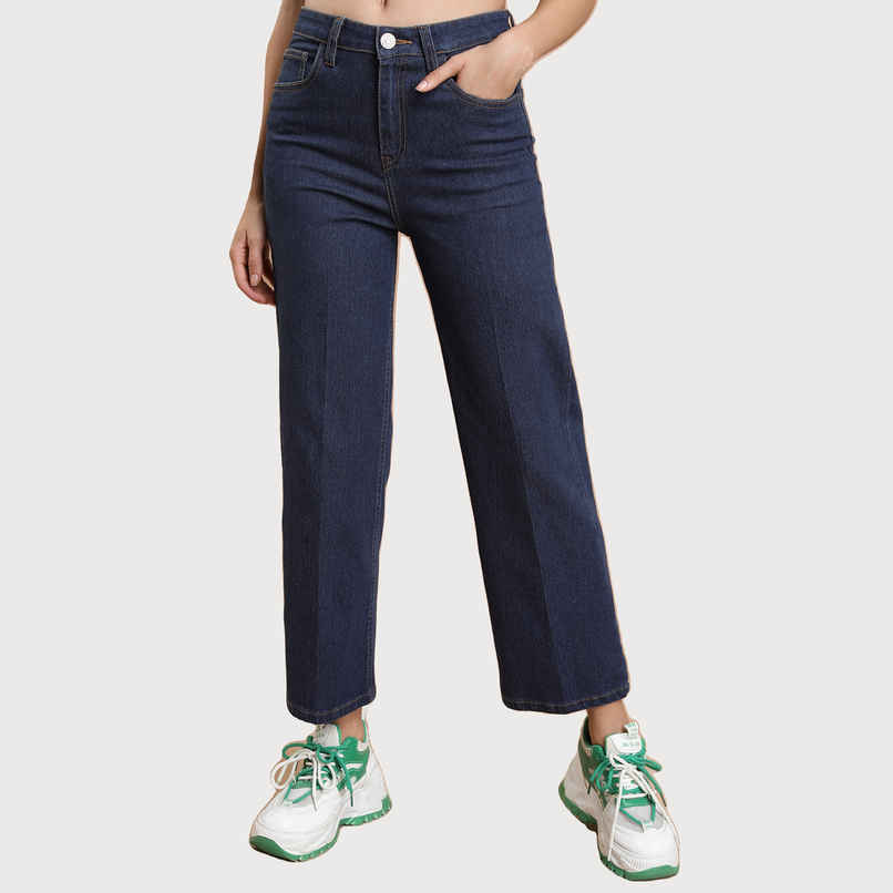 Tokyo Talkies Women's Flared Light Fade Stretchable Jeans | Indigo - 32 Tokyo Talkies Women's Flared Light Fade Stretchable Jeans | Indigo - 32