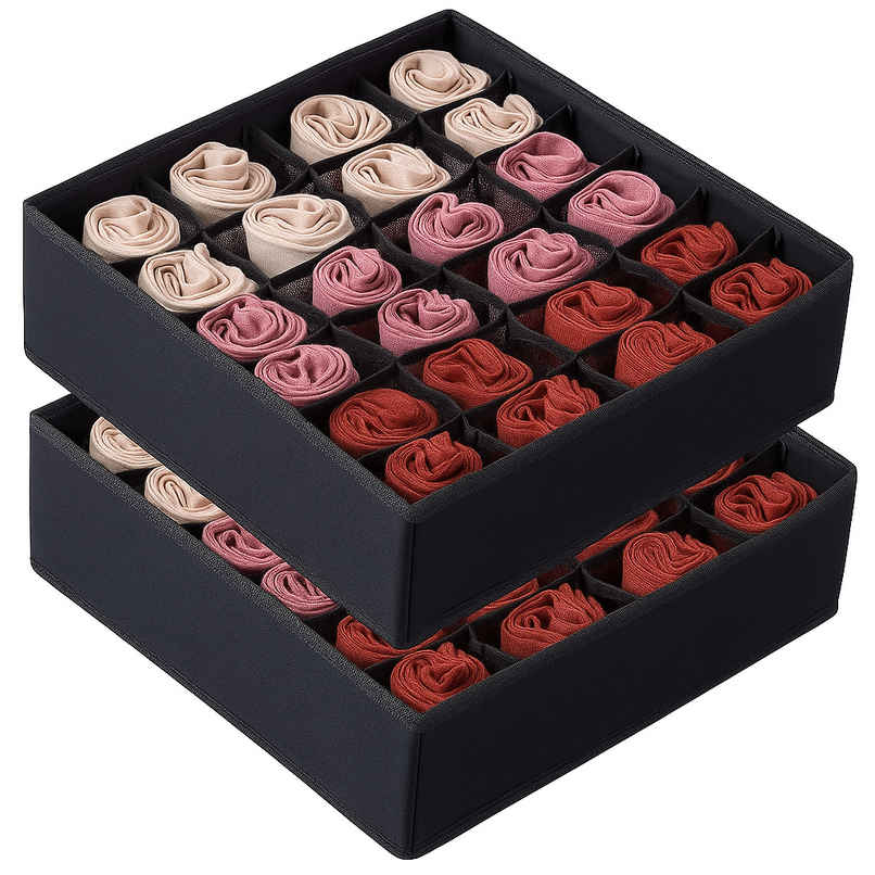 Zedak Undergarments & Socks Organizer For Wardrobe | Black Zedak Undergarments & Socks Organizer For Wardrobe | Black