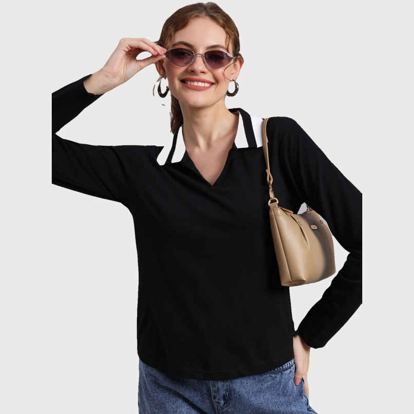 The Dry State Women's Black T-shirts WTSH | 1565A | L