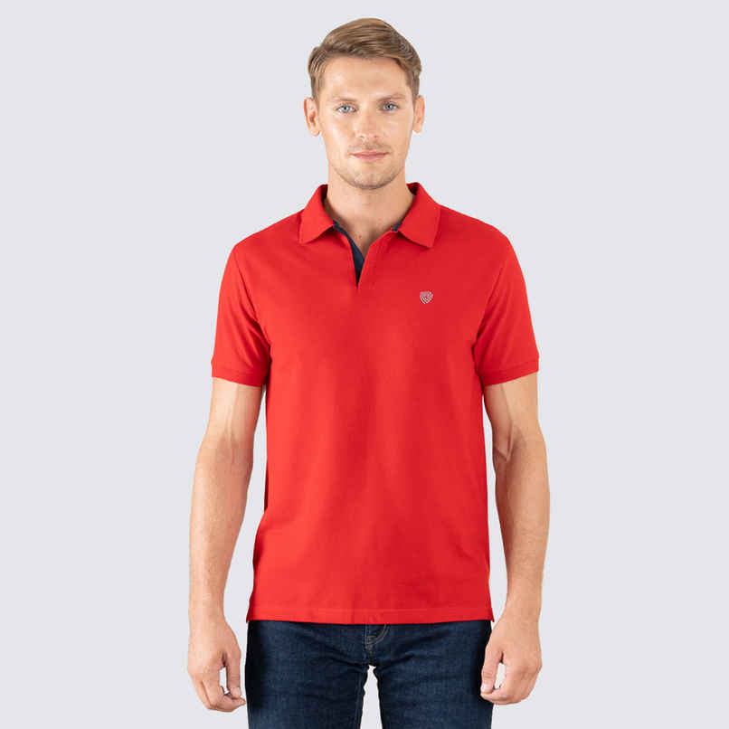 Lux Cozi Men's Cotton Polo T-Shirt, Red, S
