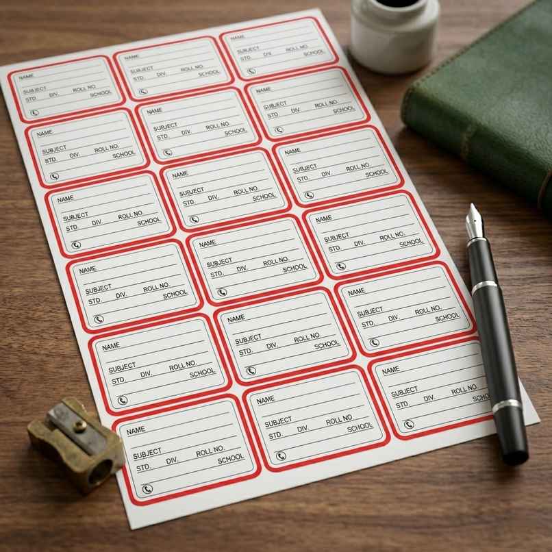 ABK Classic Red Border Book Label - Deluxe 1 Pkt 16 Labels ABK Classic Red Border Book Label - Deluxe 1 Pkt 16 Labels