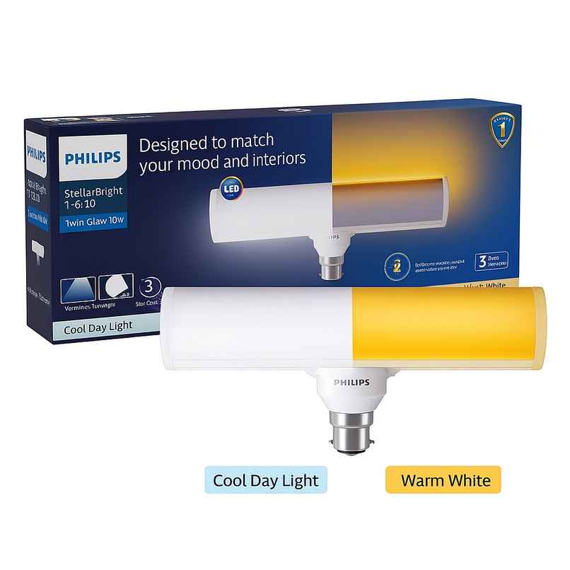 Philips Lighting 10W T-Bulb B22 Twin Glow