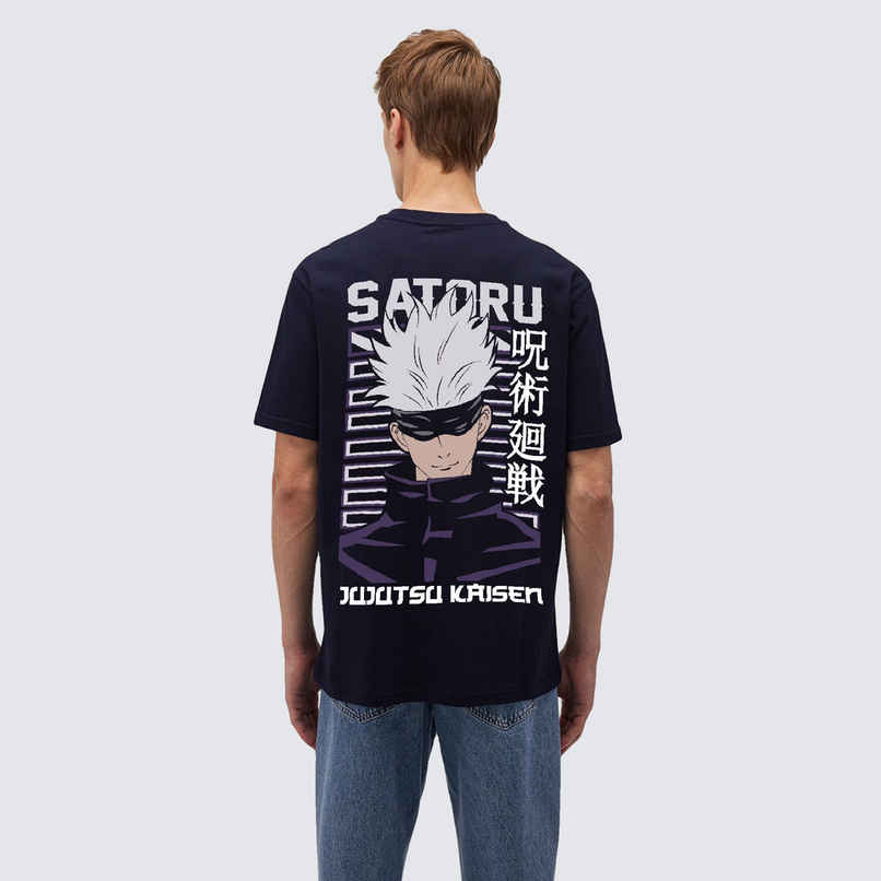 De Tees Men's Half Sleeve T-shirt | MHS-SATORU | Black - L